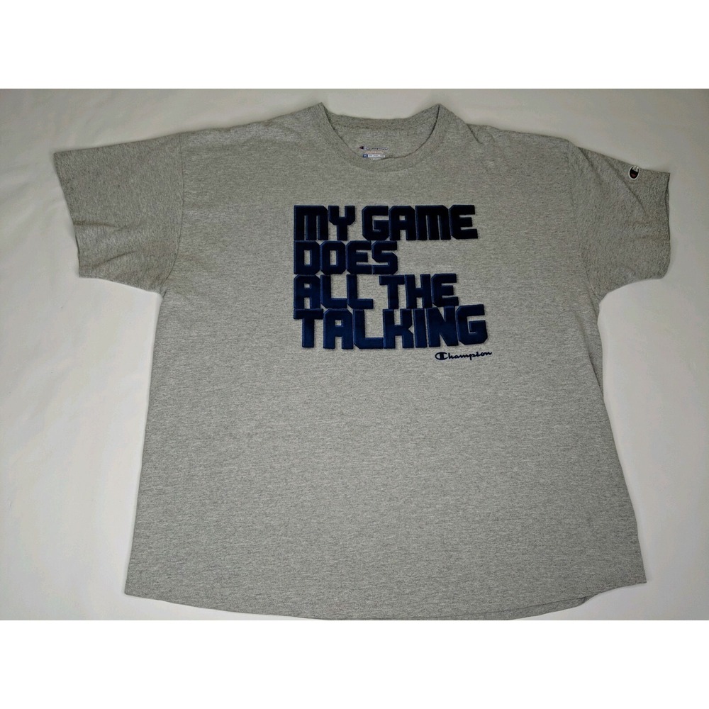 Champion Authentic Athletic Mens Graphic T-shirt Sz XXL My Game Does All‎ Talkin